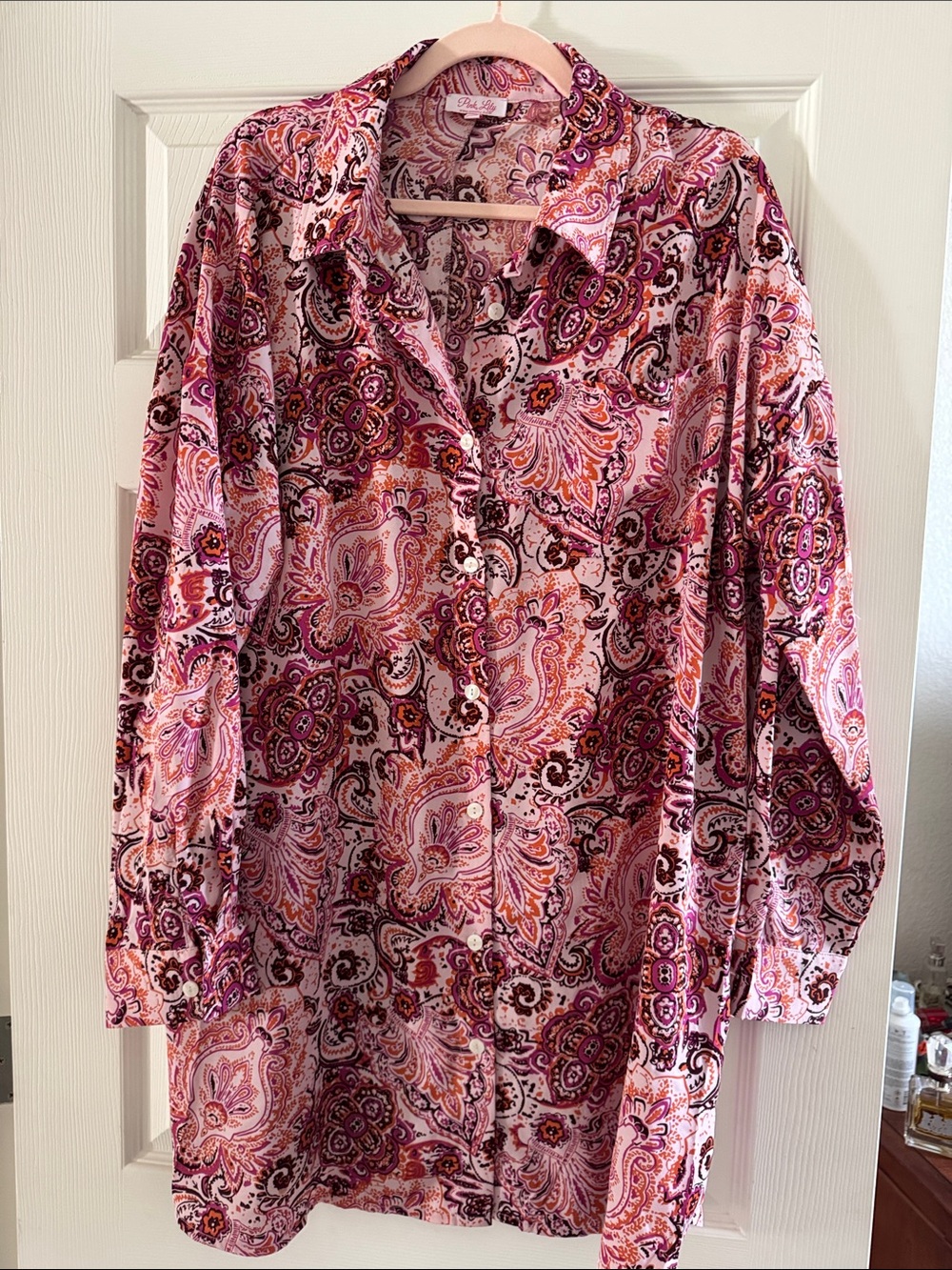 Pink Lily Pink Paisley Long Sleeve Blouse Dress